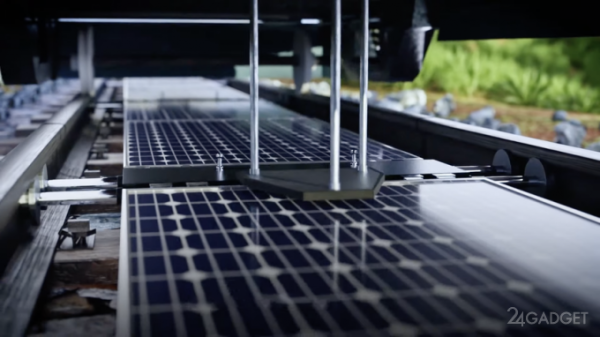 Свободное пространство между рельс решили заполнить солнечными панелями (2 фото + видео)